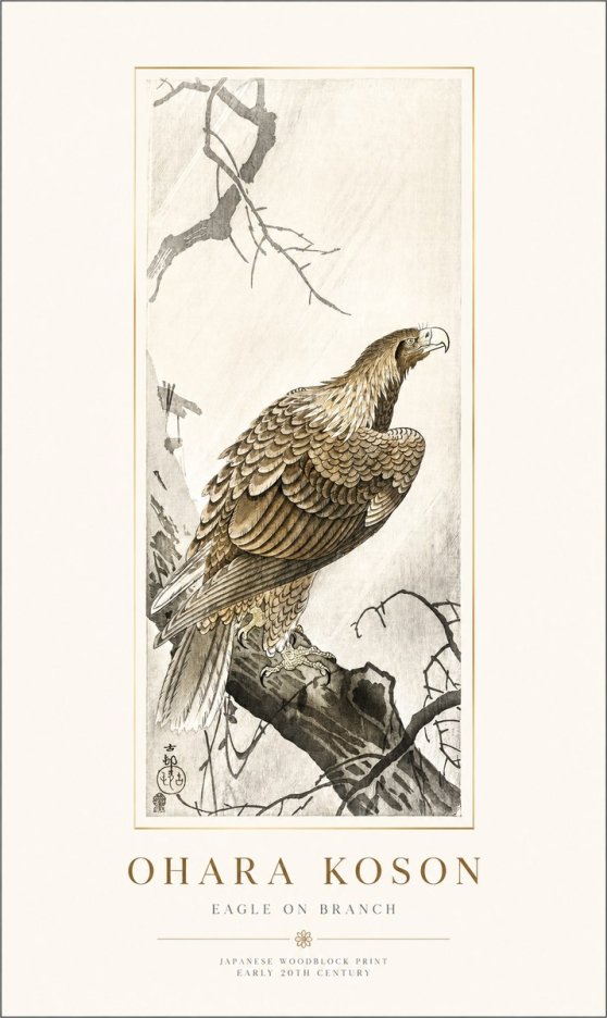 Ohara Koson Eagle on Branch No1 - Poster