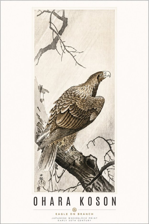 Ohara Koson Eagle on Branch No3 - Poster
