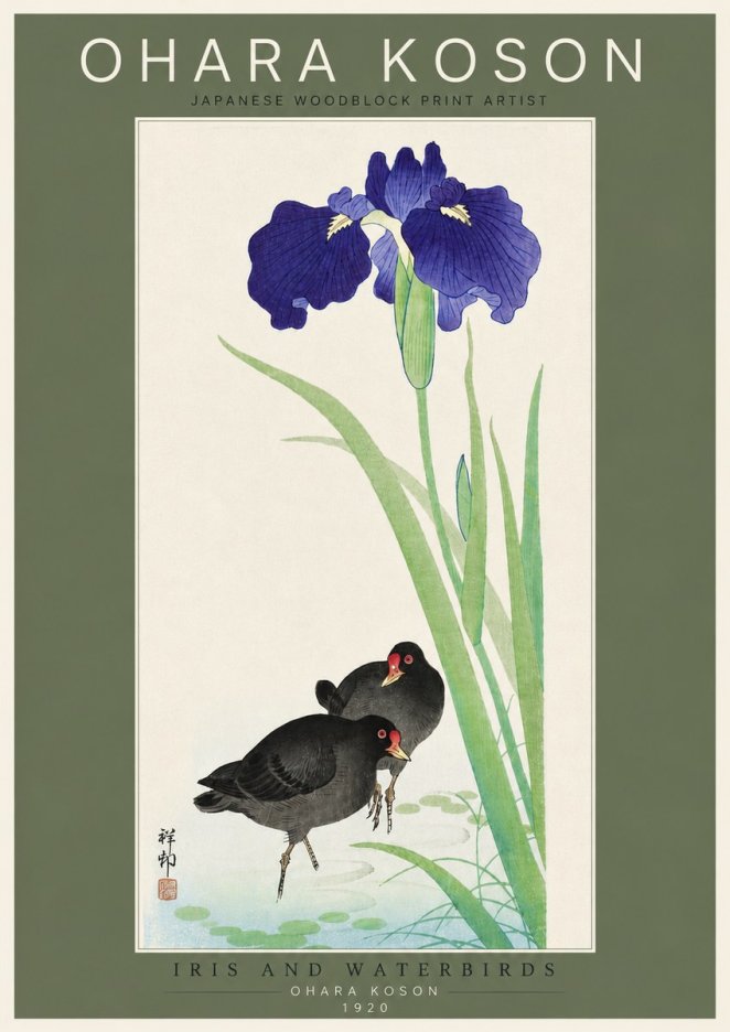 Ohara Koson Iris and Waterbirds No4 - Poster