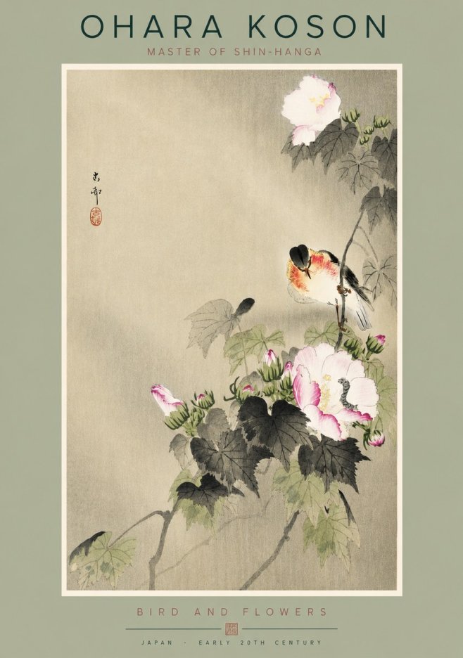 Ohara Koson Bird and Flowers No2 - Poster