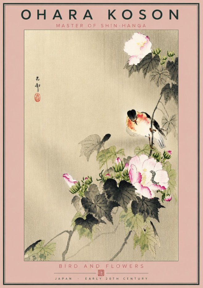 Ohara Koson Bird and Flowers No4 - Poster