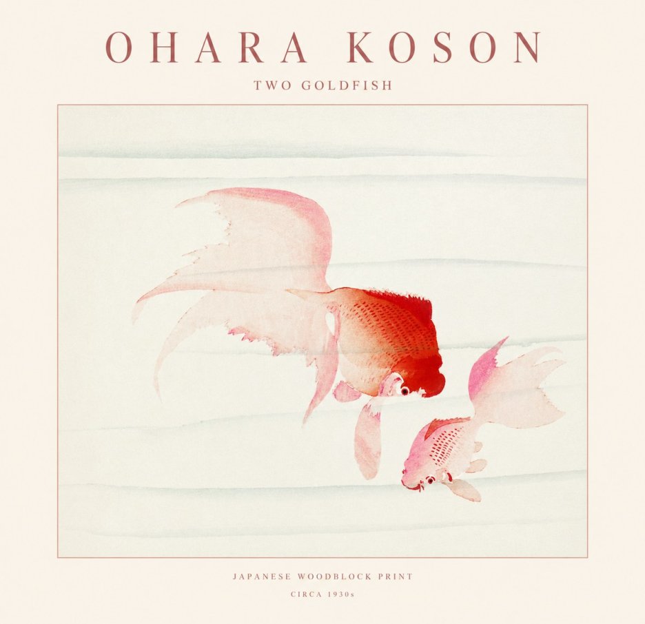 Ohara Koson Two Goldfish No1 - Poster