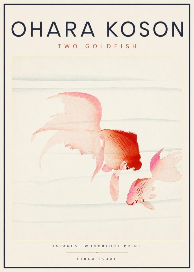 Ohara Koson Two Goldfish No6 - Poster