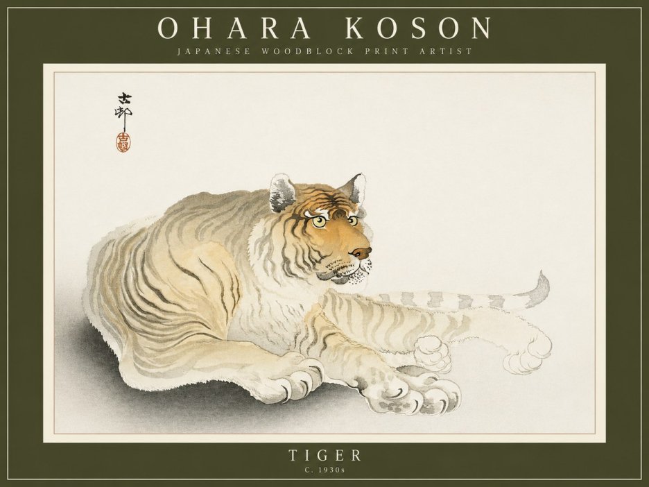 Ohara Koson Tiger No2 - Poster