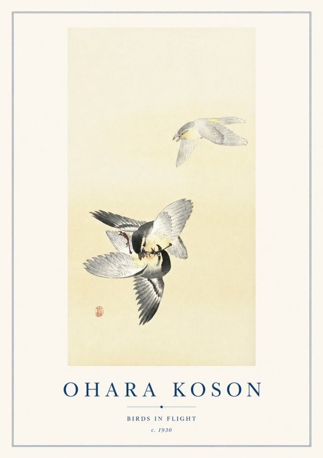 Ohara Koson Birds in Flight No1 - Poster