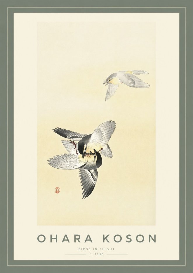Ohara Koson Birds in Flight No2 - Poster