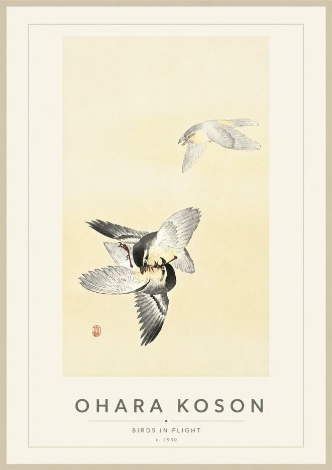 Ohara Koson Birds in Flight No4 - Poster