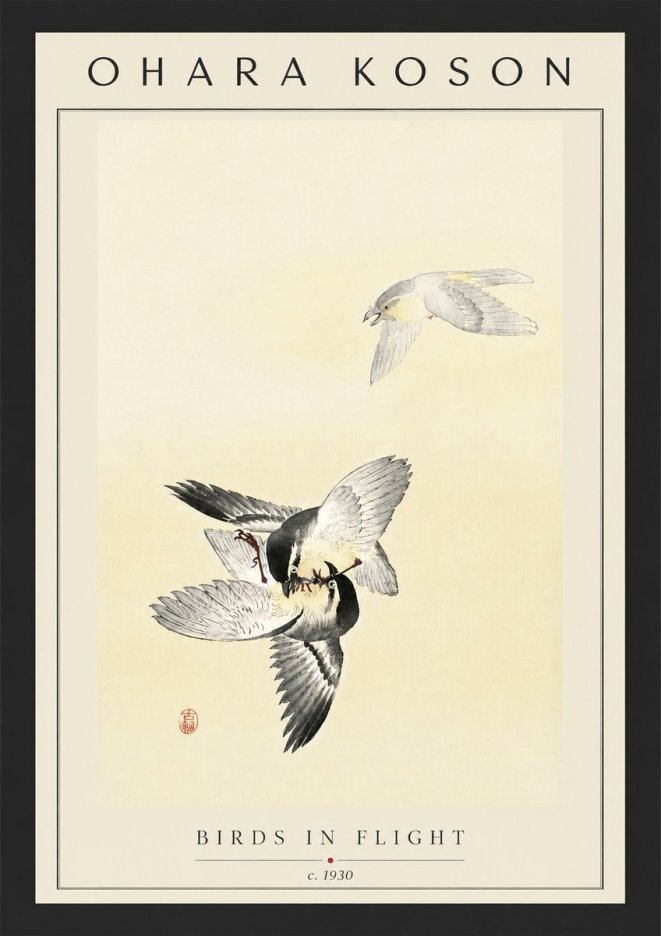 Ohara Koson Birds in Flight No6 - Poster