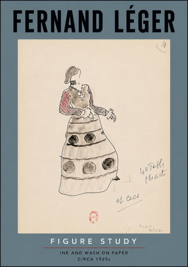 Fernand Léger Costume Design for Le Patin No3 - Poster