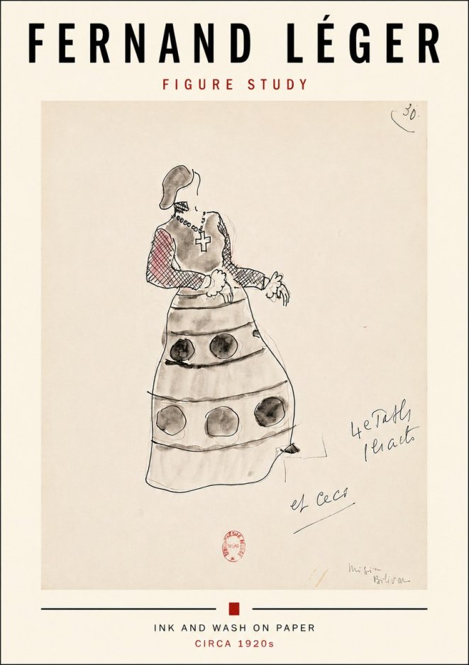 Fernand Léger Costume Design for Le Patin No4 - Poster