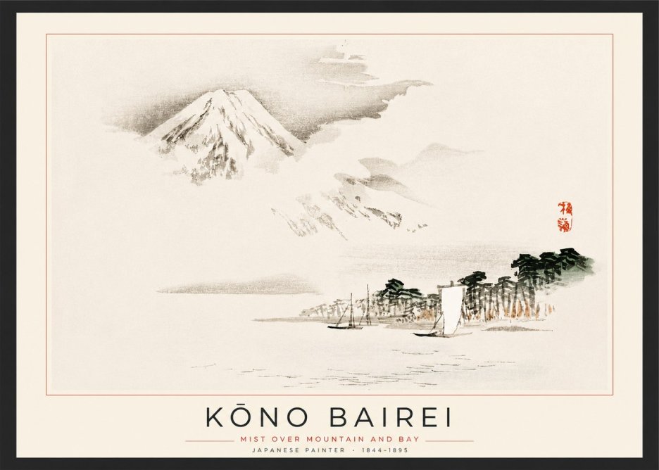 Kōno Bairei Mount Fuji with Boats No3 - Poster