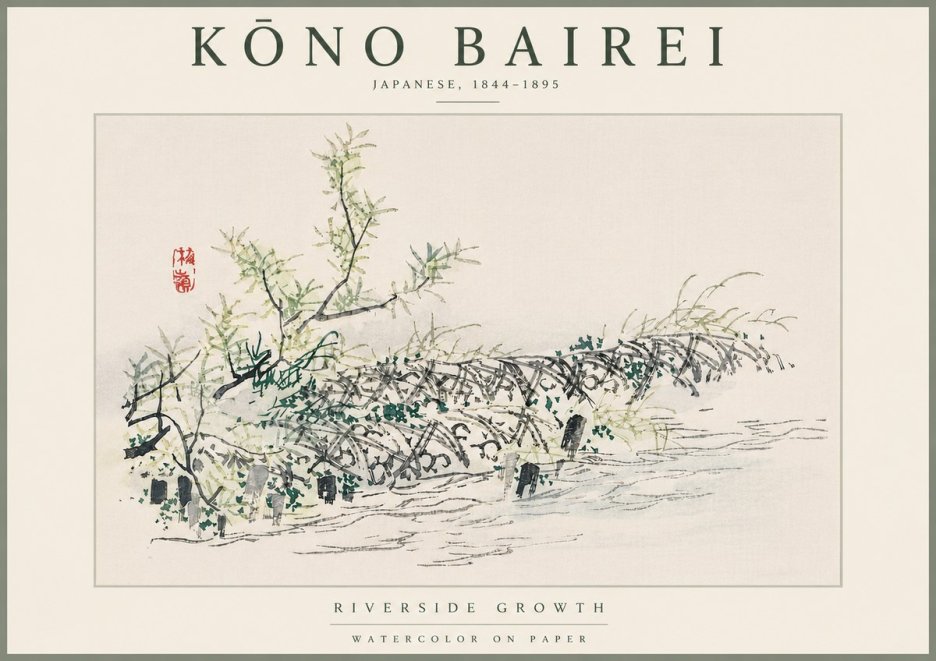 Kōno Bairei Riverside Growth No6 - Poster