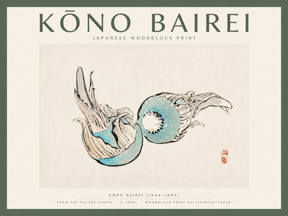 Kōno Bairei Abstract Botanical Forms No2 - Poster
