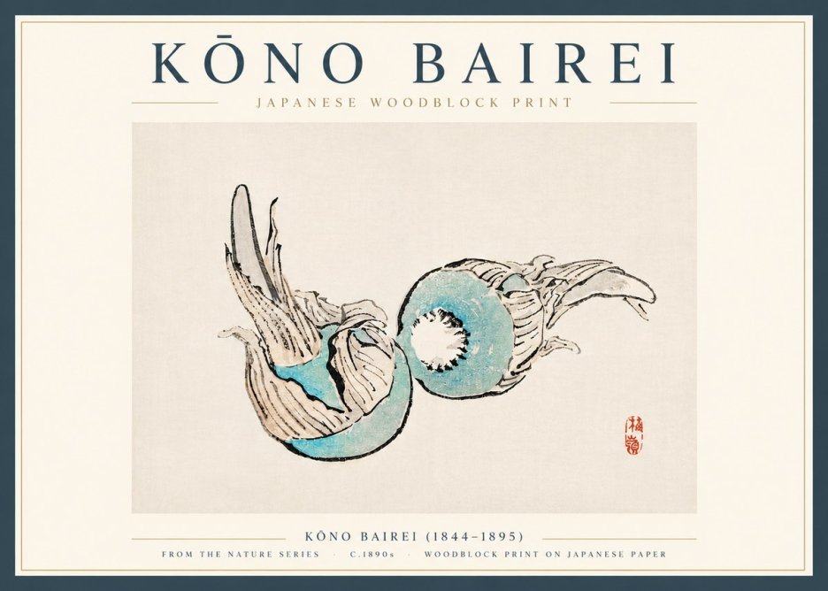 Kōno Bairei Abstract Botanical Forms No4 - Poster