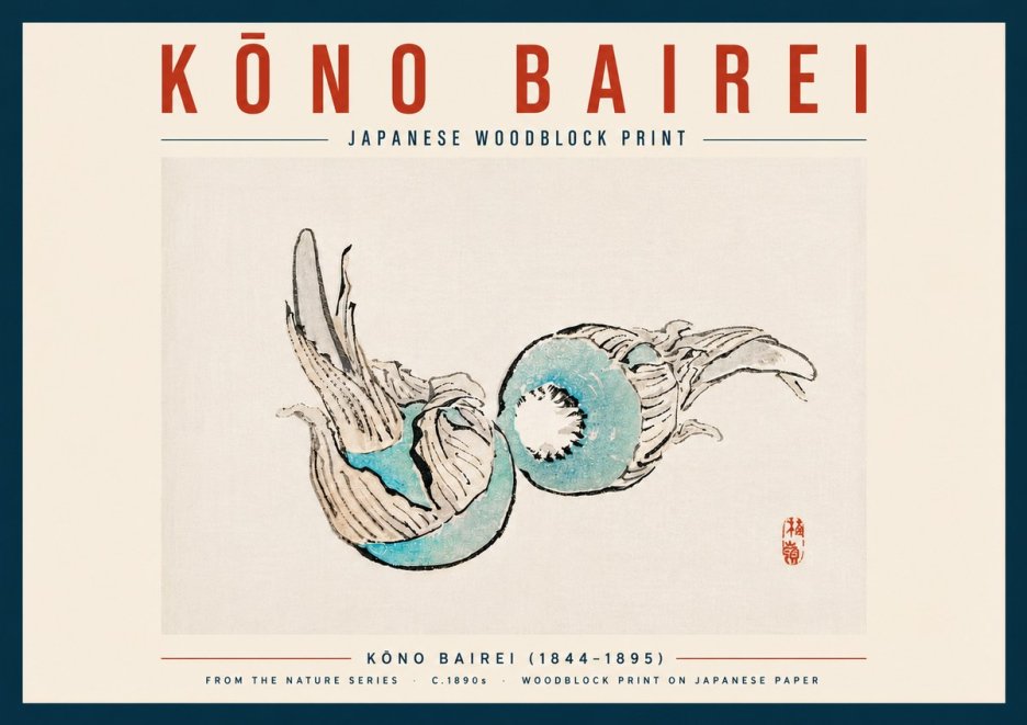 Kōno Bairei Abstract Botanical Forms No6 - Poster