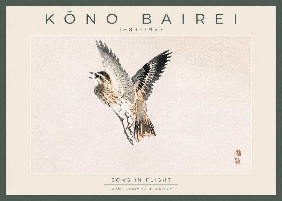 Kōno Bairei Song in Flight No4 - Poster