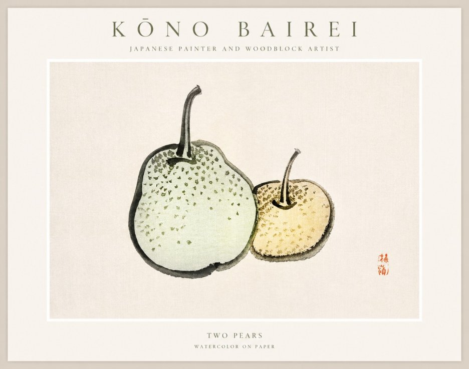 Kōno Bairei Two Pears No1 - Poster