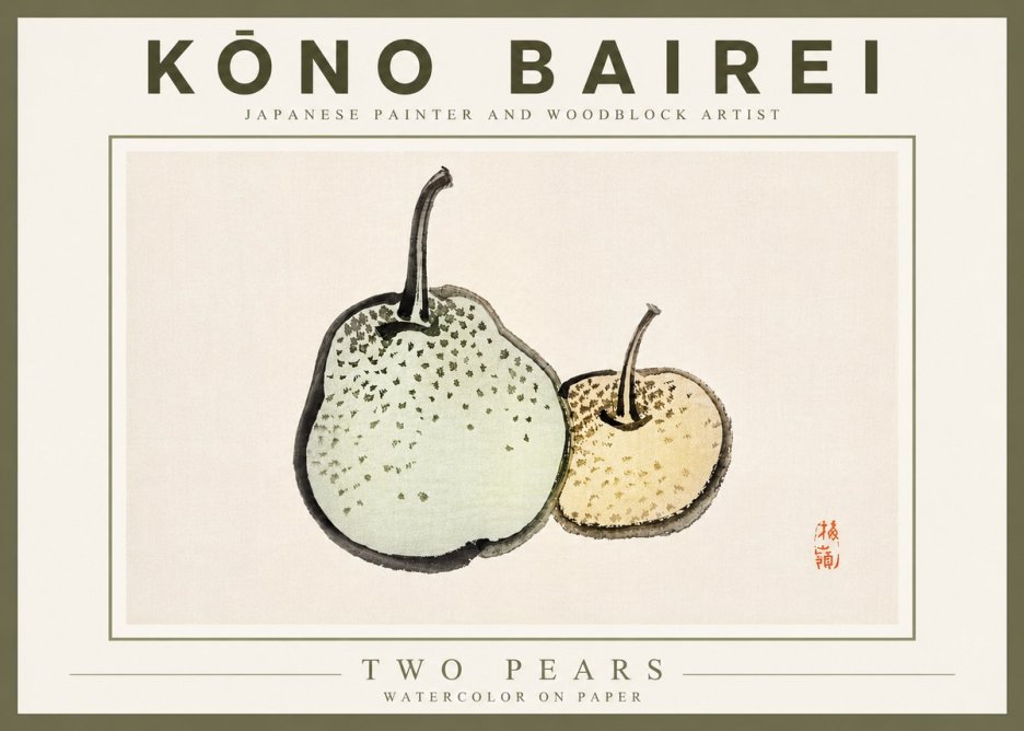 Kōno Bairei Two Pears No5 - Poster