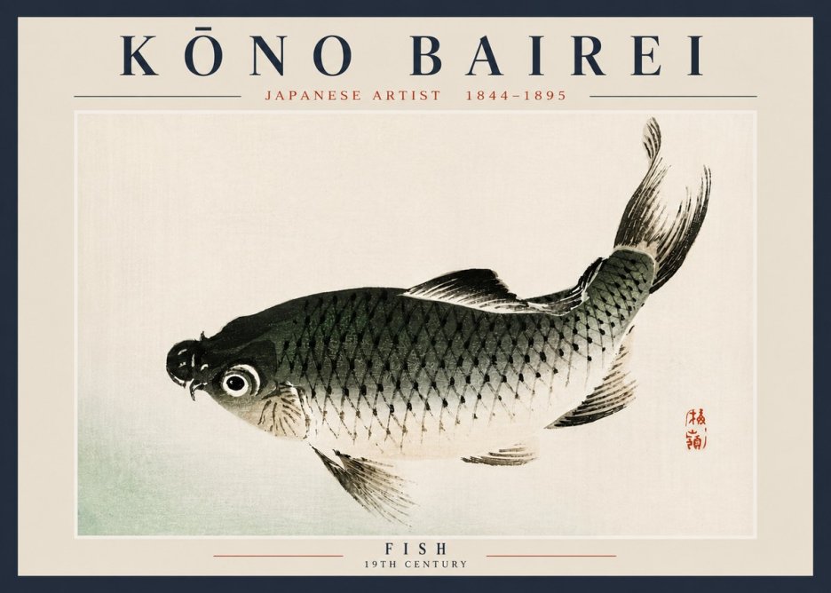 Kōno Bairei Fish I No6 - Poster