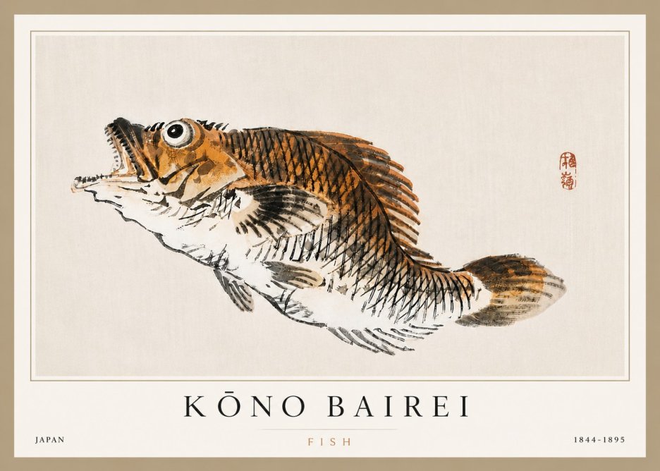 Kōno Bairei Fish II No3 - Poster