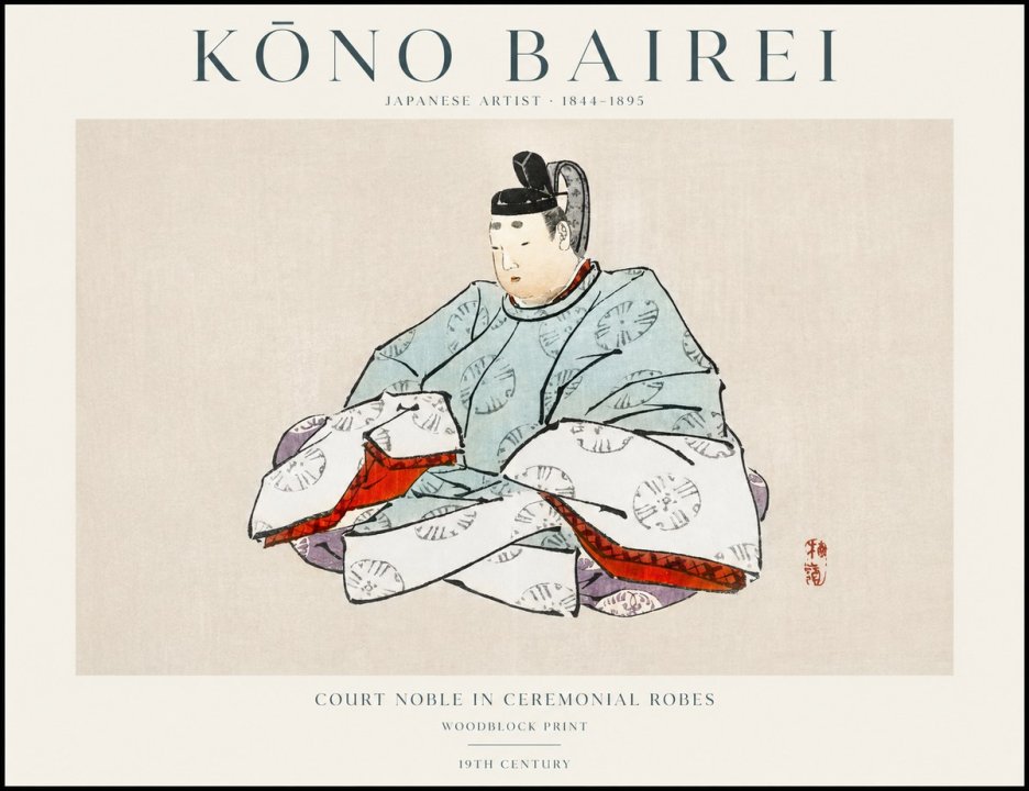 Kōno Bairei Court Noble in Ceremonial Robes No1 - Poster