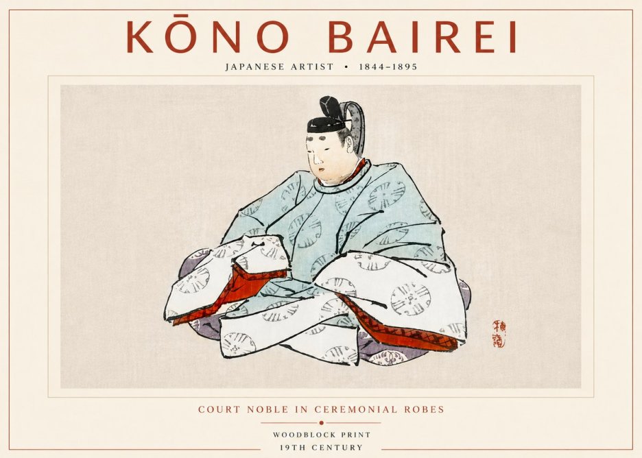 Kōno Bairei Court Noble in Ceremonial Robes No4 - Poster