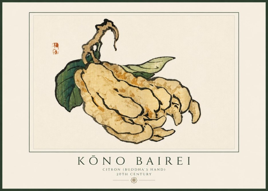 Kōno Bairei Citron (Buddha's Hand) No3 - Poster