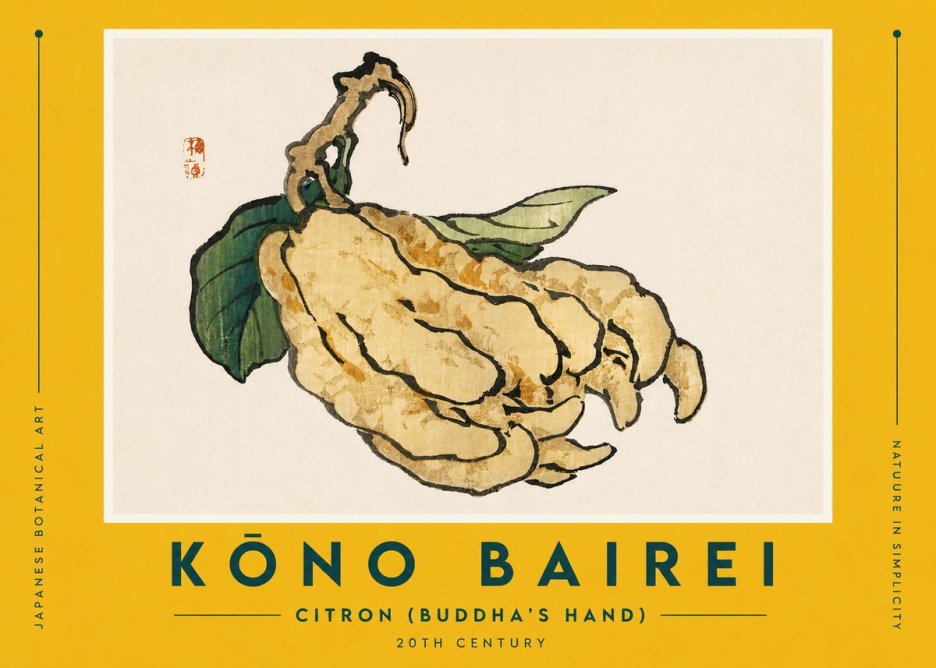 Kōno Bairei Citron (Buddha's Hand) No5 - Poster