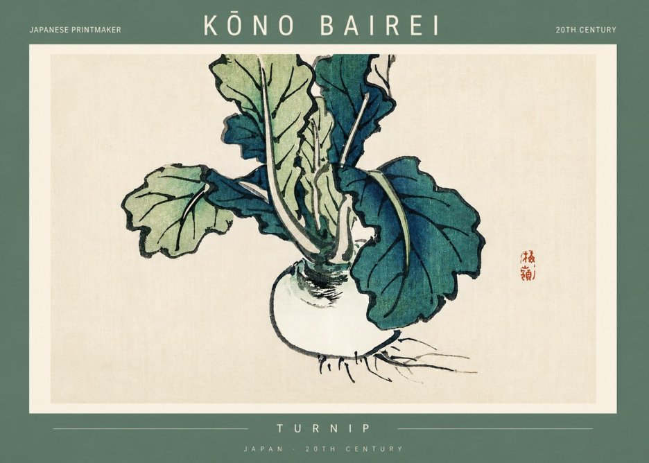 Kōno Bairei Turnip No2 - Poster
