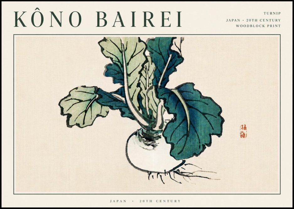 Kōno Bairei Turnip No6 - Poster