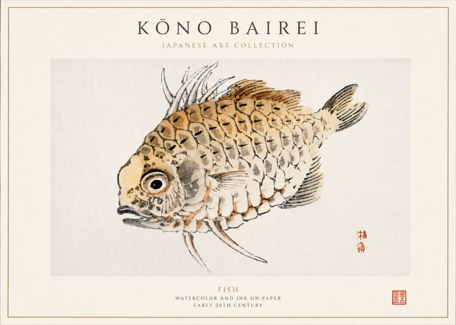 Kōno Bairei Fish III No3 - Poster