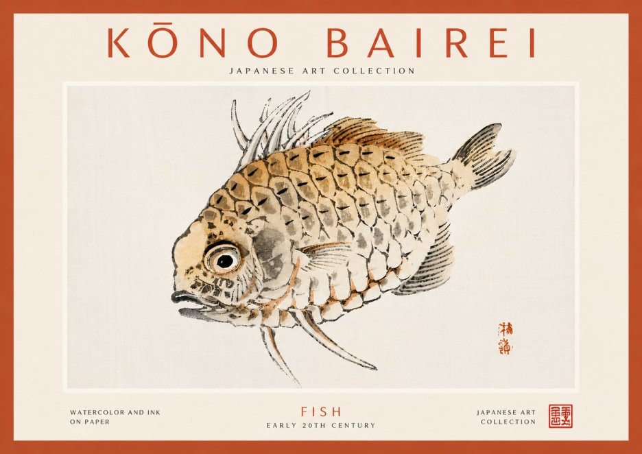 Kōno Bairei Fish III No6 - Poster