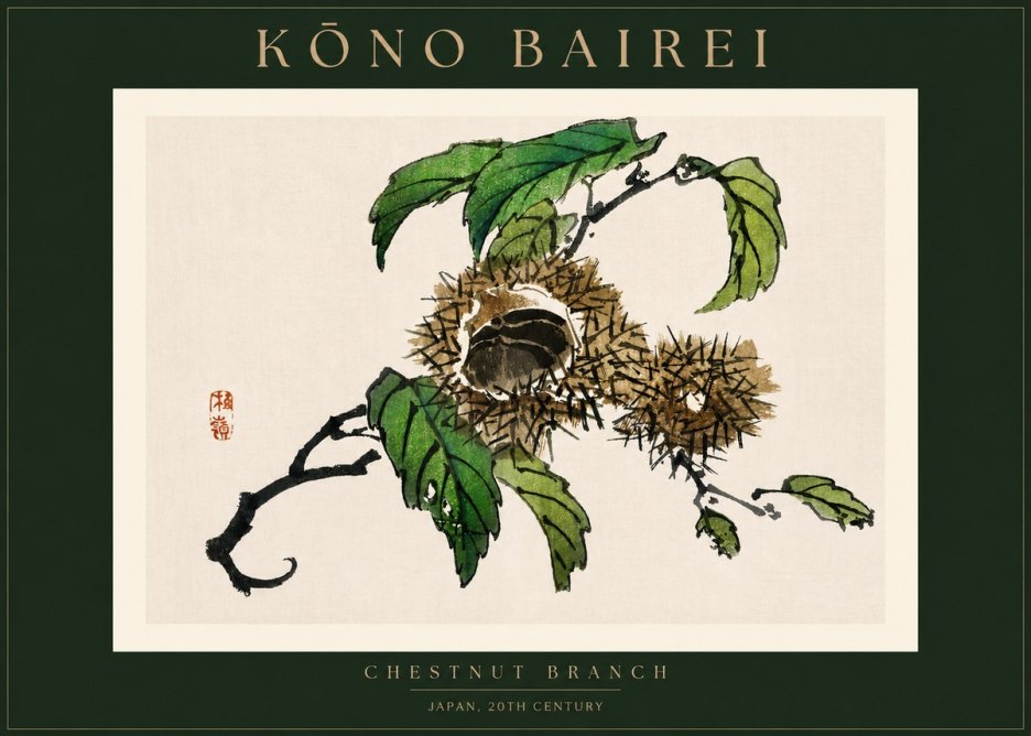 Kōno Bairei Chestnut Branch No2 - Poster