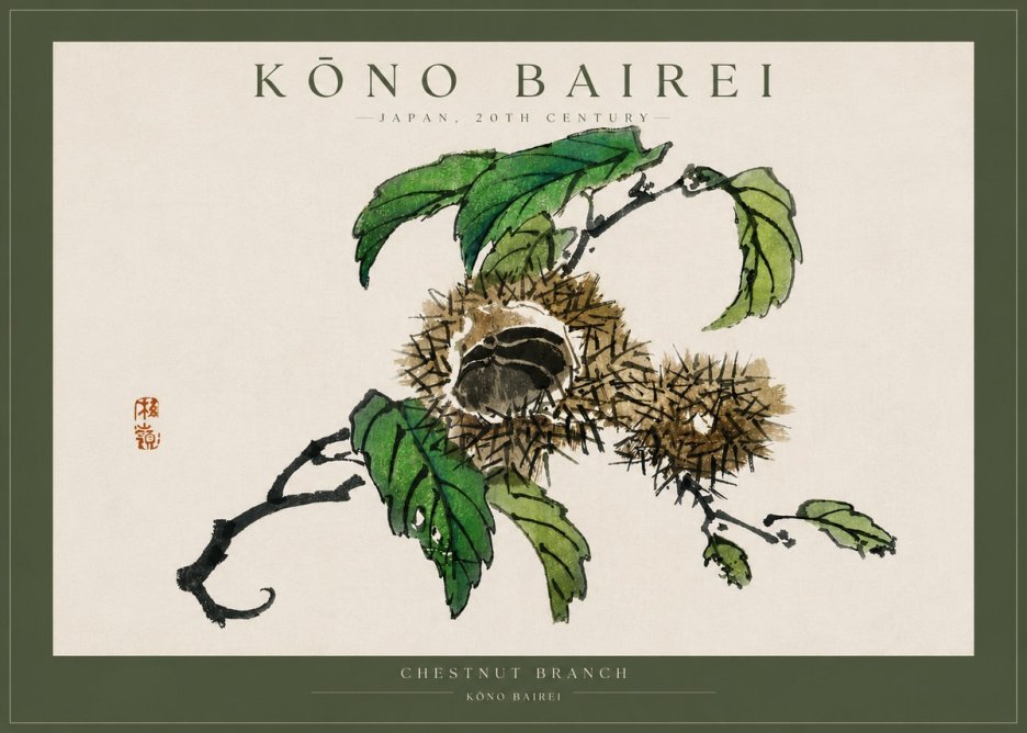 Kōno Bairei Chestnut Branch No4 - Poster
