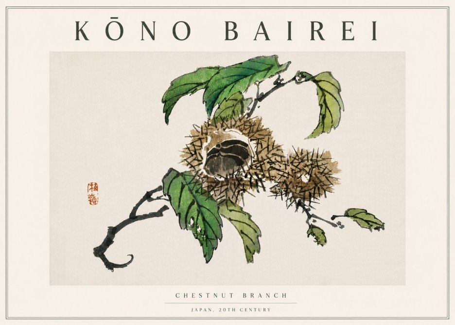 Kōno Bairei Chestnut Branch No5 - Poster