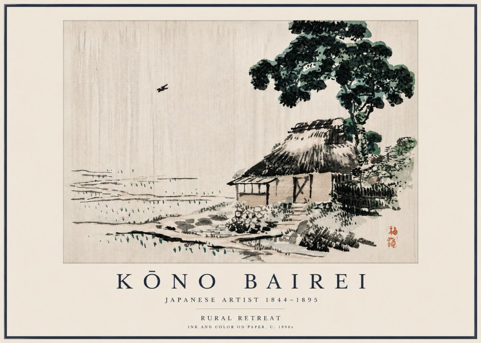 Kōno Bairei Rural Retreat No4 - Poster
