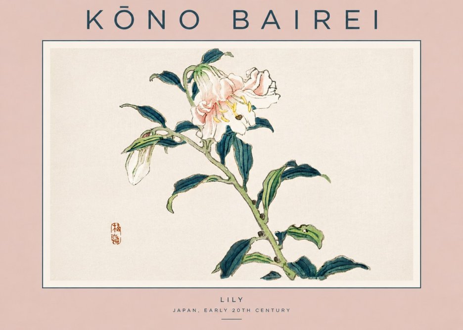 Kōno Bairei Lily No3 - Poster