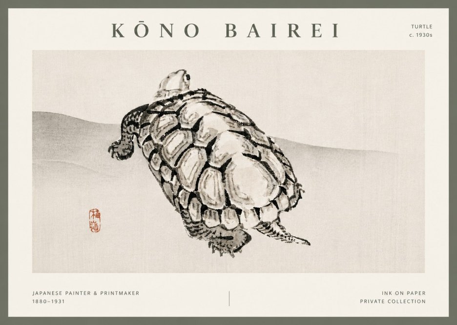 Kōno Bairei Turtle No5 - Poster