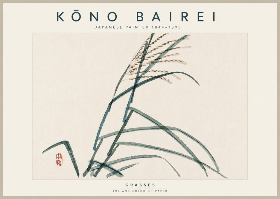 Kōno Bairei Grasses No5 - Poster