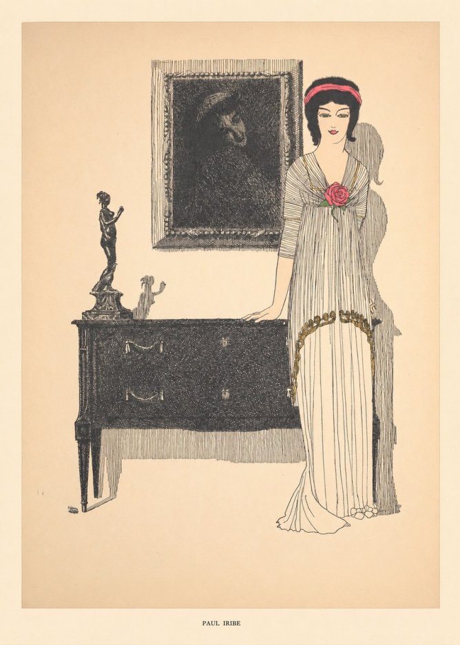 Paul Iribe Woman with Rose No5 - Poster