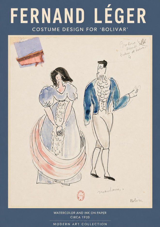Fernand Léger Costume Design for 'Bolivar' No4 - Poster
