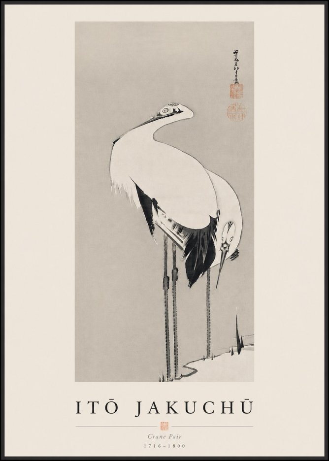 Itō Jakuchū Crane Pair No3 - Poster