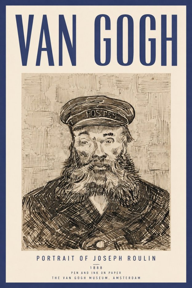 Van Gogh Portrait of Joseph Roulin I No4 - Poster