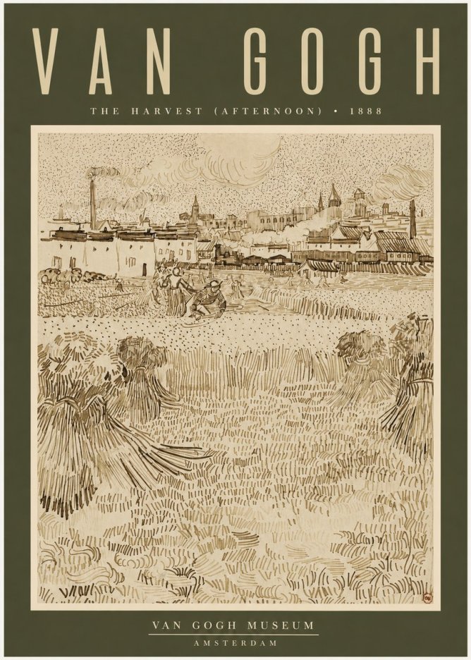 Van Gogh The Harvest (Afternoon) No2 - Poster