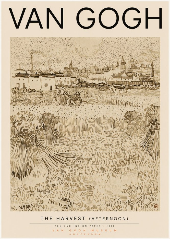 Van Gogh The Harvest (Afternoon) No3 - Poster