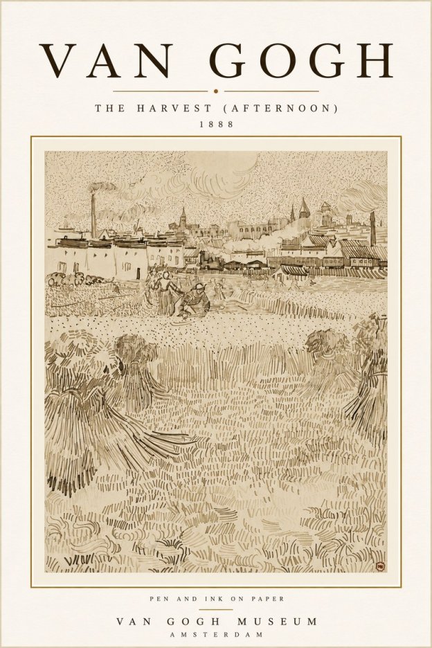 Van Gogh The Harvest (Afternoon) No6 - Poster