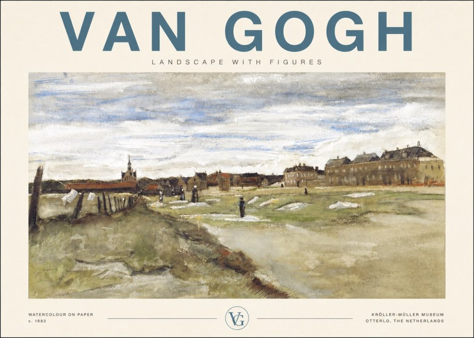 Van Gogh Landscape with Figures No4 - Poster