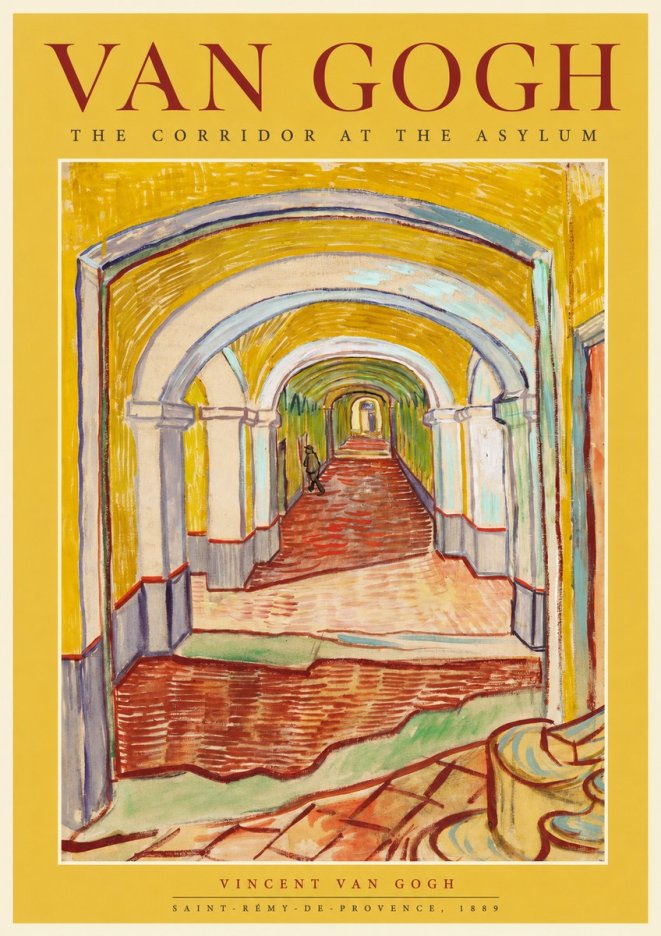 Van Gogh The Corridor at the Asylum No1 - Poster