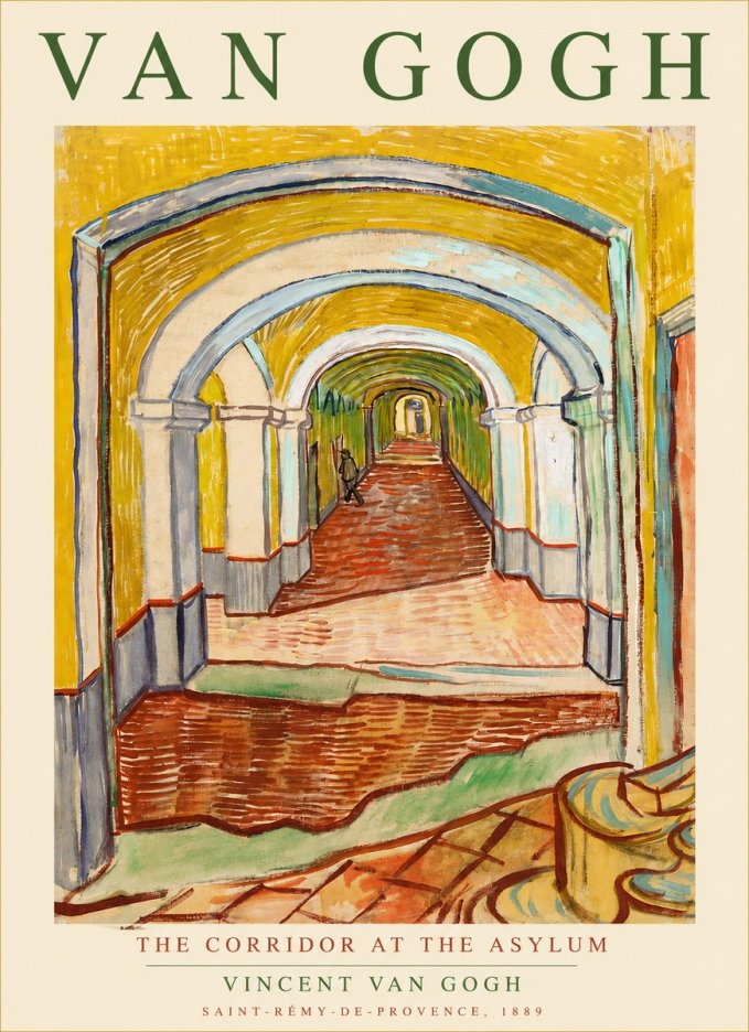 Van Gogh The Corridor at the Asylum No3 - Poster