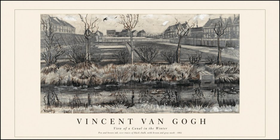 Van Gogh View of a Canal in the Winter No1 - Poster